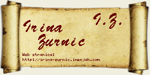 Irina Zurnić vizit kartica